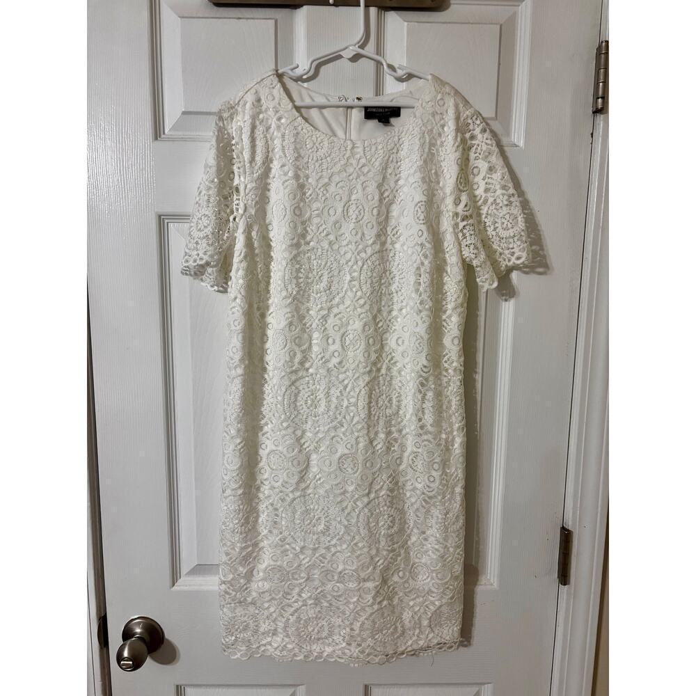 Johnston & Murphy white lace mini shirt style dress sz 8